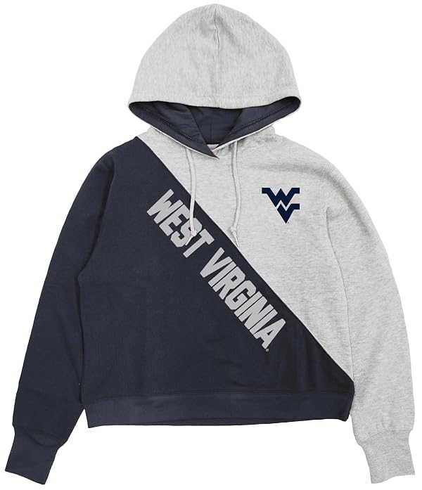 West Virginia Mountaineers NCAA Officially Licensed Diagonal Colorblock Hooded Sweatshirt, X-Large by Blue 84 - Used condition - US$46.54