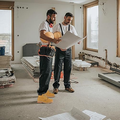 Miniatura 6 de Botas de seguridad de trabajo con punta de acero para hombres, zapatos de trabajo anchos cómodos, de cuero duradero, antideslizantes, resistentes al