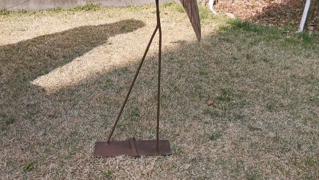 Estatua de pájaro grulla de madera y metal 31 in miniatura 7