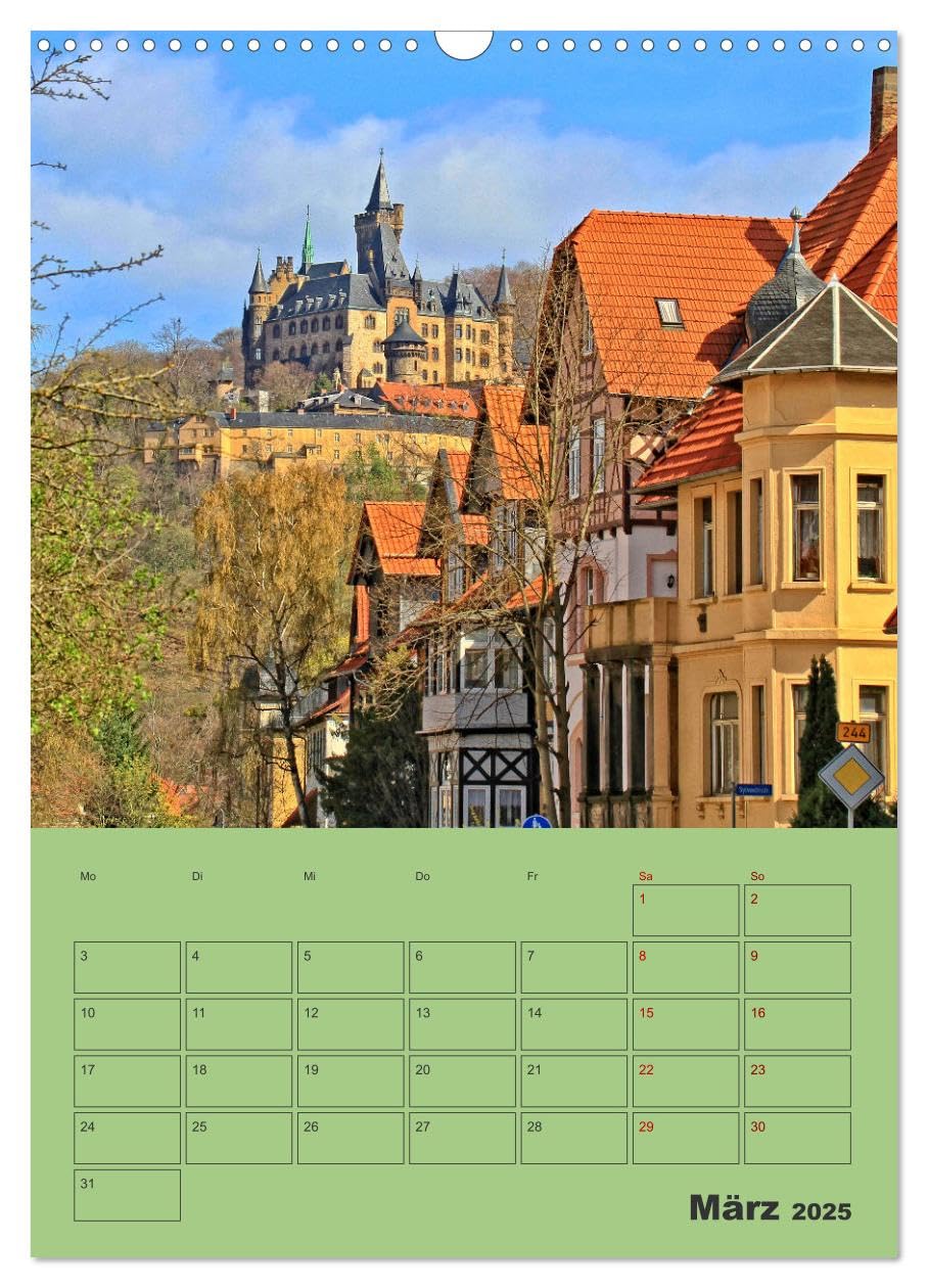 Wernigerode - Stadt des bunten Fachwerks - Terminplaner (Wandkalender 2025 DIN A3 hoch), CALVENDO Monatskalender: Harzer Sehenswürdigkeiten - Entdecken und Erleben (CALVENDO Orte)