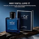 YCZ Midnight Marine Eau de Parfum pour hommes, 1.7 C'est vrai.50 mL), Cologne longue durée, marine fraîche & Fragrance boisée avec des notes de pamplemousse, de gingembre et de cèdre pour l'usure quotidienne, la soirée de la date et les cadeaux
