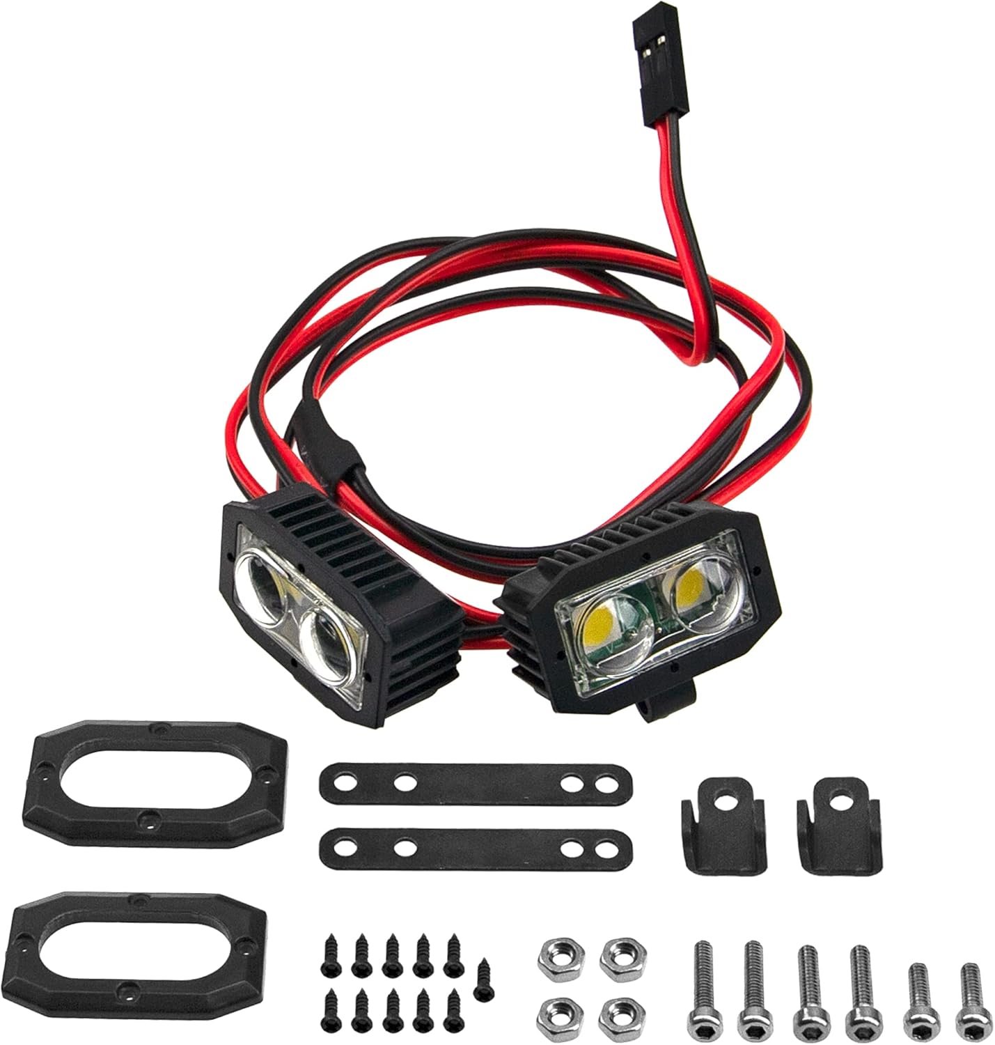 HIRCQOO RC Crawler Bumper Light LED Headlight Spotlight w/ Rectangular