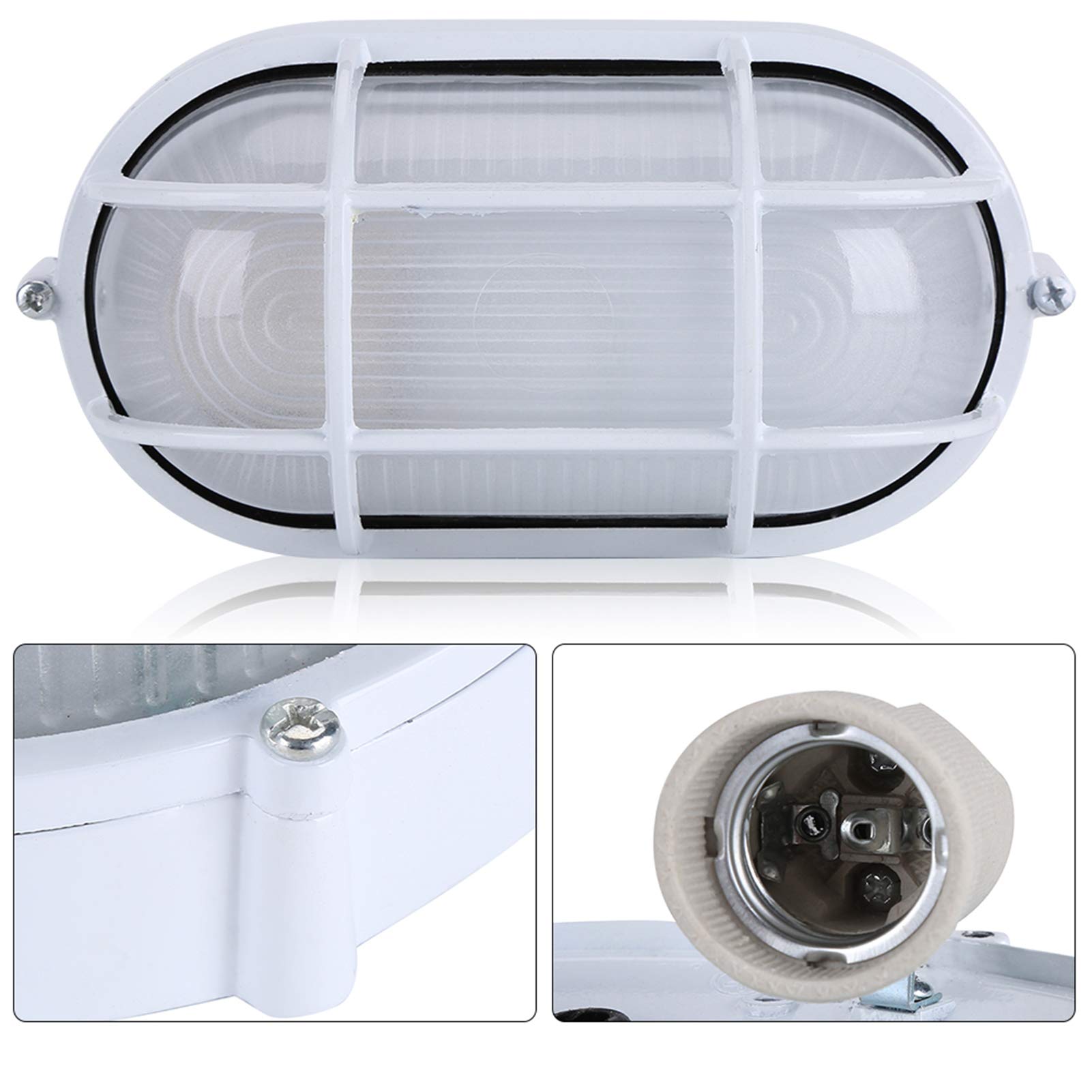 Luci per Sauna Ad Alta Temperatura, Luce per Bagno Turco per Sauna Paralume Protezione Ovale a Prova di Esplosione Resistente al Vapore (Ovale)