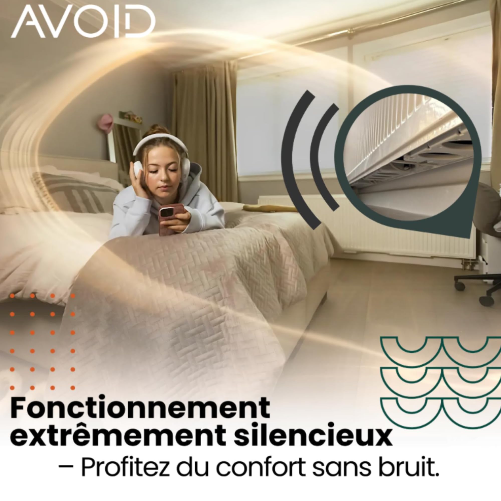 AVOID Ventilateur Radiateur Lot de 1 Avec Thermostat Inclus - Ventilateur pour Radiateur Chauffage et Climatisation - Produit fiable et durable pour la maison et la cuisine
