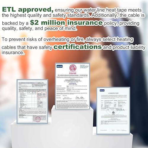 Vista 34 de HEATIT JHSF - Cable calefactor de tuberías autorregulable preensamblado de 30 pies y 120 V