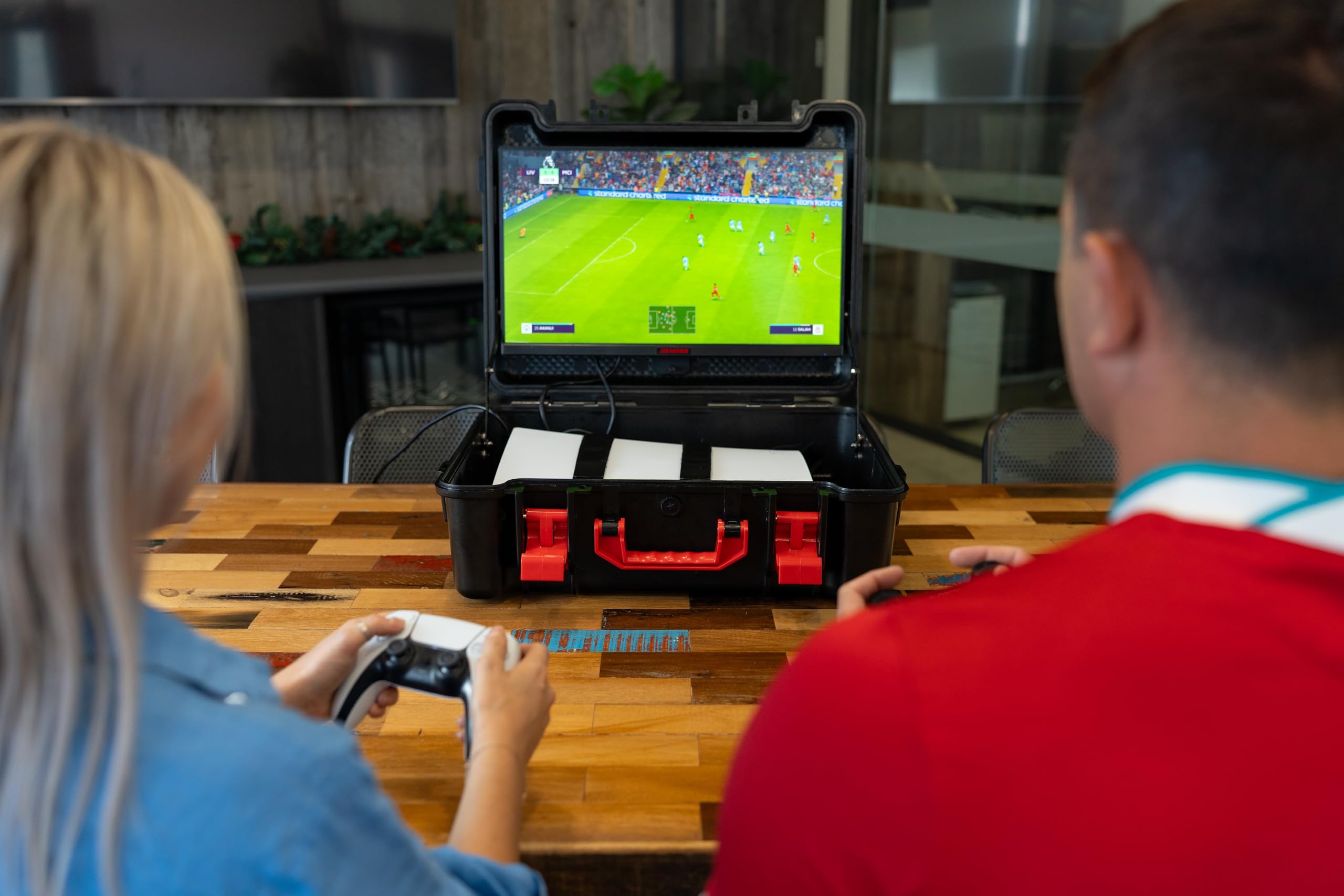 ARMORR GamersBox FHD IPS da 21,5" Schermo, Schermo Rimovibile per la Libertà di Gioco, Plug & Play, PS5, PS4, XBOX Series S, XBOX One X, PC e Dispositivi Mobili, da 48 Hz a 75 Hz (Console Non Inclusa)