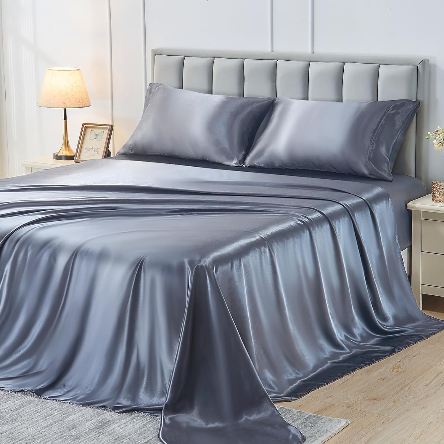 Amazon.com: Sasttie Satin Sheets Twin XL, 3-Piece Twin XL Satin Sheet ...