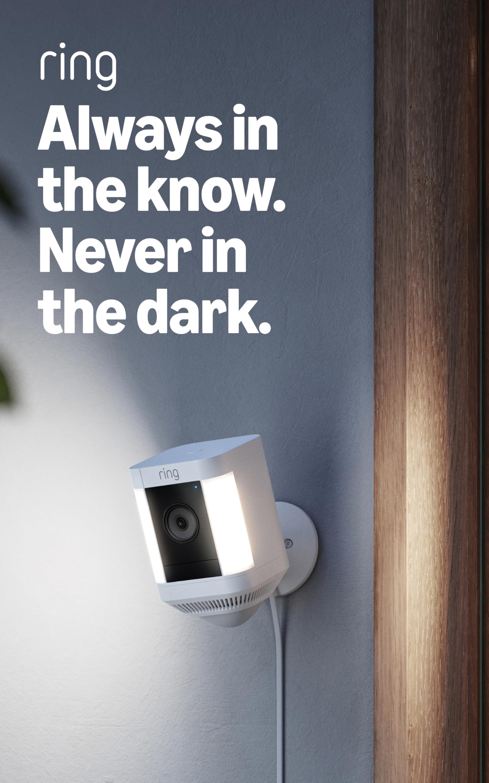 Ring Spotlight Cam Plus, Plug-In (newest model), Home or business security with HD video, Two-Way Talk, Color Night Vision, and Security Siren, White - 1