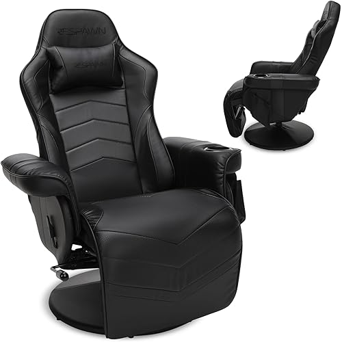 Respawn 900 Console Gaming Recliner with Footrest and Lumbar Support - Comfortable Ergonomic Gaming Chair with Headrest, No Wheels, Reclining, Heavy Duty, Racing Style Video Game Chairs - Black