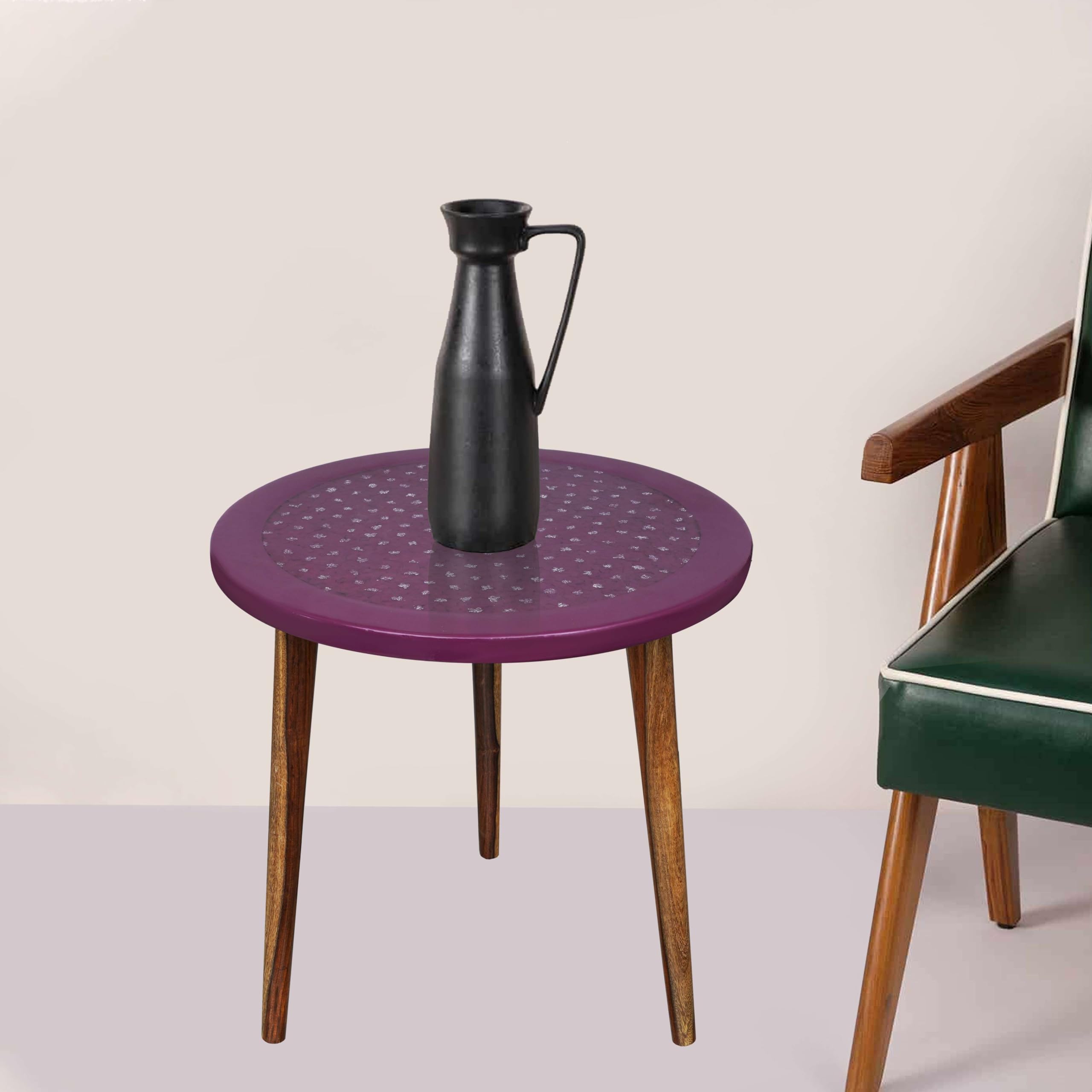 Esencia by RoaylsKar Wooden Round Side Table | Epoxy End Table | Coffee Table | Mid Century Modern Resine | Living Room Furnitur -01 1