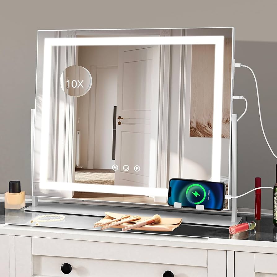 Amazon.co.jp: Redlife メイクアップミラー ライト付き 回転可能