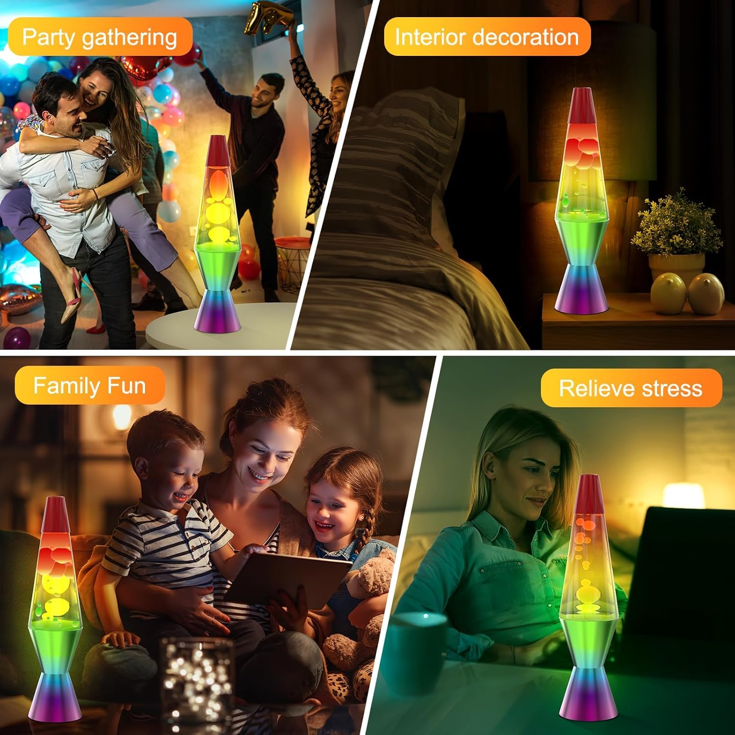 Mood Lamp, Liquid Motion Lamps Night Lamp-Motion Desk Decor for Stress Relief & Focus, Energy-Saving LED with Remote Control - Image 4