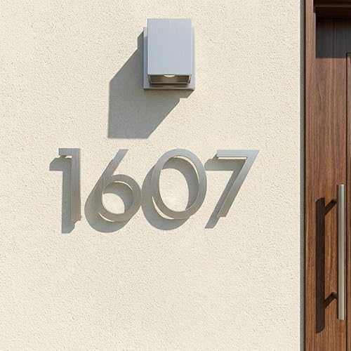 ¡Más colores y tamaños para elegir! Aluminio sólido de 3/8 pulgadas de grosor, no hueco en la parte posterior, número de dirección moderno, fácil de