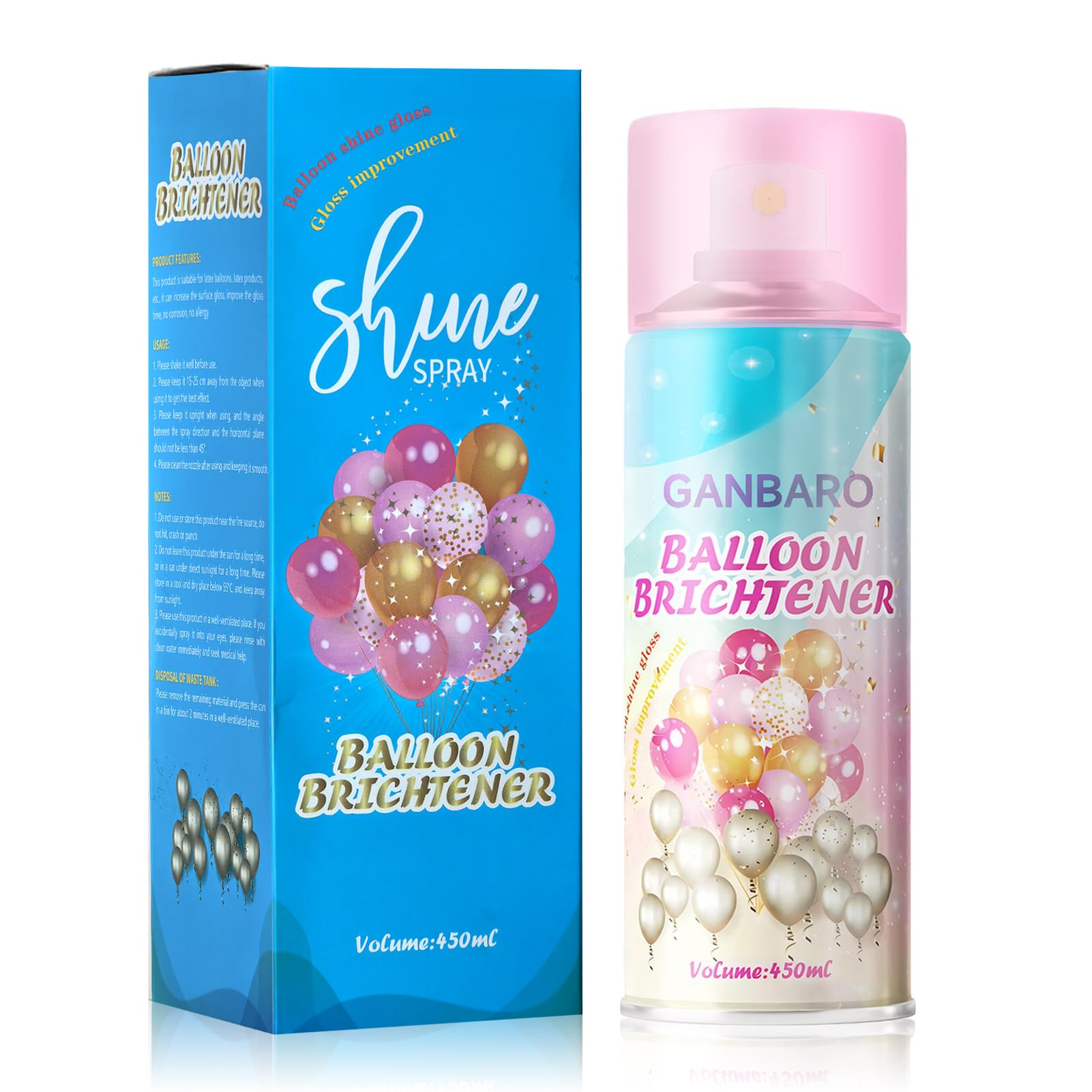Allony Balloon Shine Spray, Balloon Spray Shine, Balloons High Gloss spray for Christmas Birthday Wedding Party Event Decorating