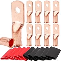 Vista 53 de TKDMR 6 terminales de batería de 4 AWG-3/8, terminales de alambre resistentes, terminales de anillo, extremos de cable de batería, terminales