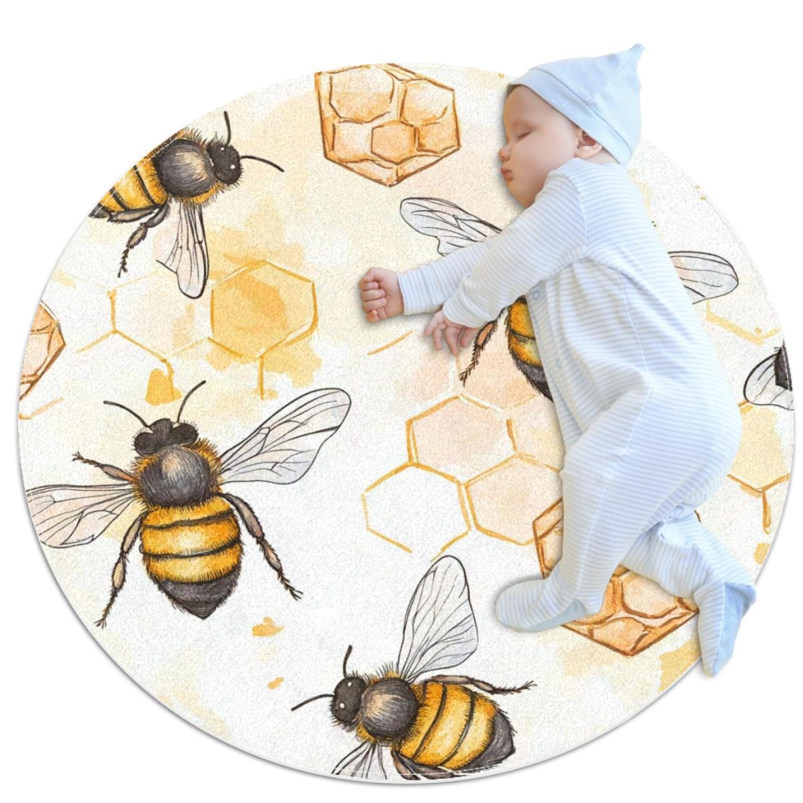 Tapis de salle de bain nid d'abeille rond pour éviter les glissades