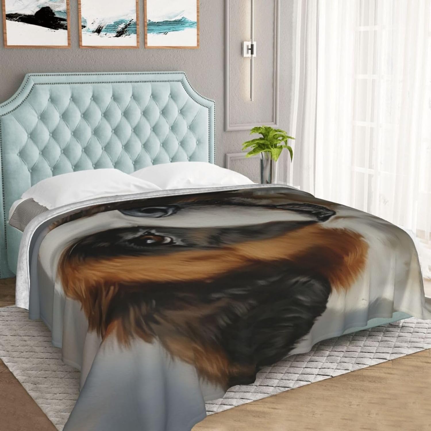 Saint Bernard Blanket Gifts for Women Men Adults Dog Lovers, Aniaml Plush Fleece Throw Blankets, Cozy Soft Warm Bedding Decor for Sofa Living Room Travel 60"x80"