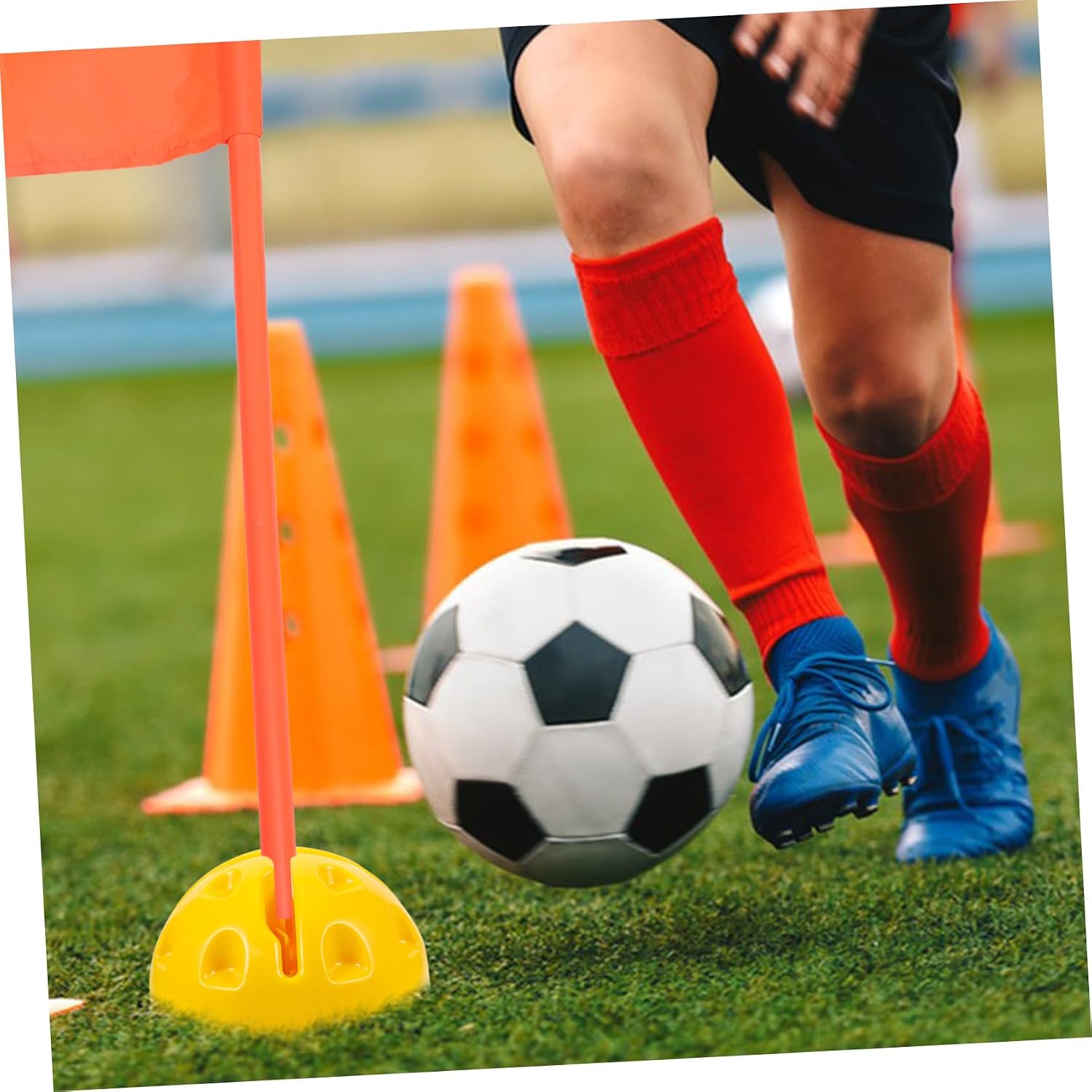 2pcs Soccer Agility Pole Base Plastic Training Poles Base for Soccer Basketball