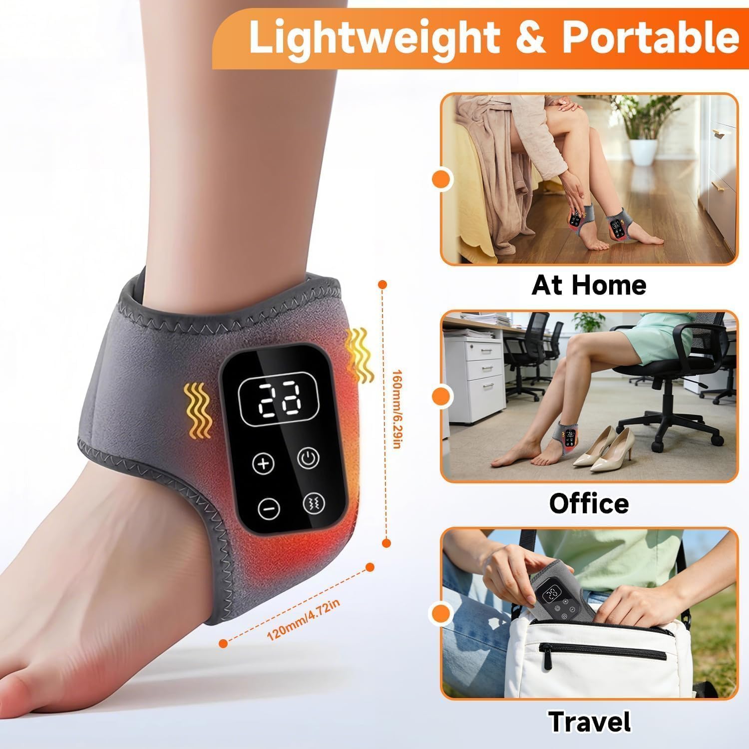 2 Stück Fussmassagegerät, Fußmassagegerät mit Wärme, 3 in 1 Foot Massager, Linderung von Fußermüdung und Schwellungen, 5 Vibrationsmodi und 5 Heizstufen, Massagegerat Fuße for Unisex