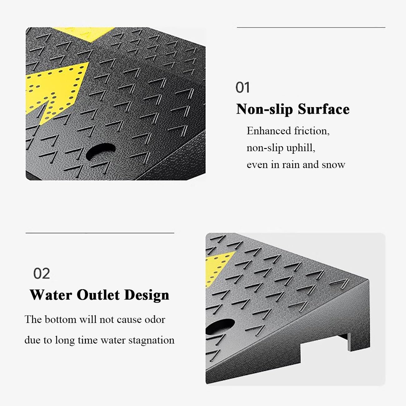 Rollstuhl Bordsteinrampe - Rutschfeste Auffahrtsrampe 50cm