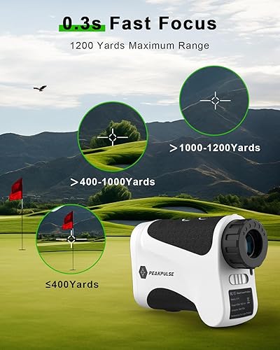 Miniatura 4 de Telémetro de golf de 650 yardas, medidor de distancia láser de golf, aumento 6X, precisión de 0.5 yardas, asta de bandera de bloqueo de vibración,