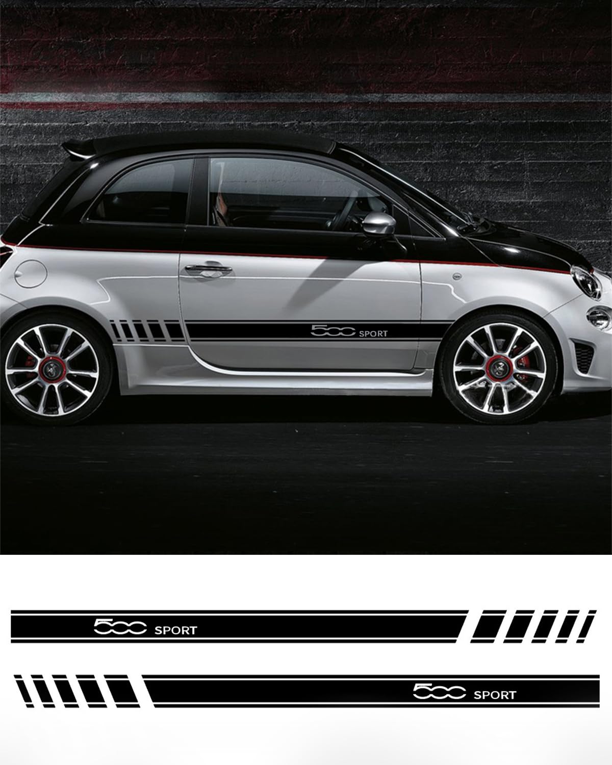 FIAT 500 595 695 ADESIVI SCORPIONE FASCE ADESIVE