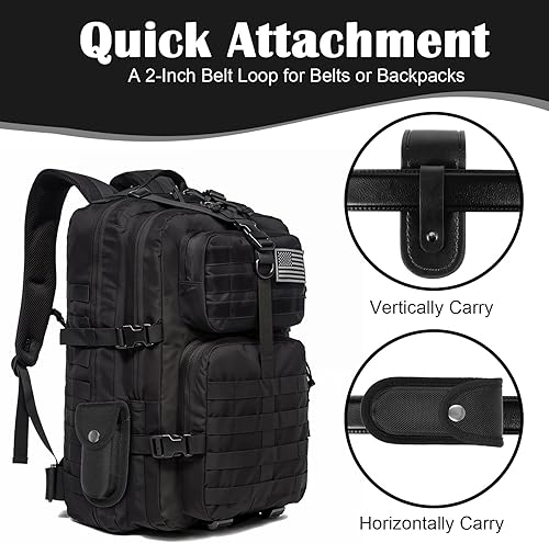 Miniatura 6 de Funda de nailon para cuchillos de bolsillo de 5 pulgadas, funda plegable para cinturón con cierre a presión, funda universal multiherramienta para