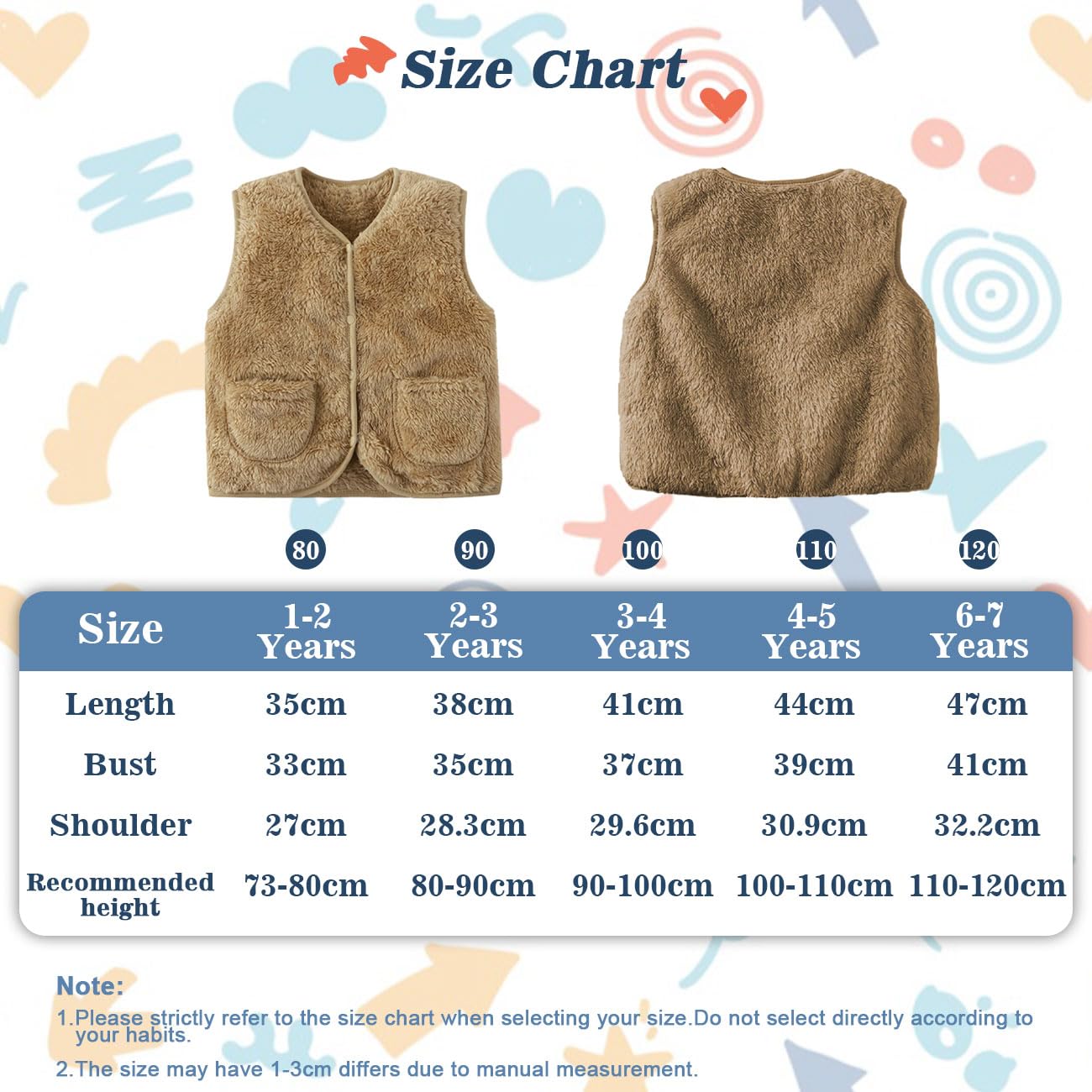 Gilet in Pile per Bebè Bambino, Inverno Gilet Smanicato per Bambino Piccoli con Bottoni a Pressione, Giacche Leggero e Caldo in Cardigan Neonato Giacca Unisex con Tasche Kaki/Marrone 1-7 Anni