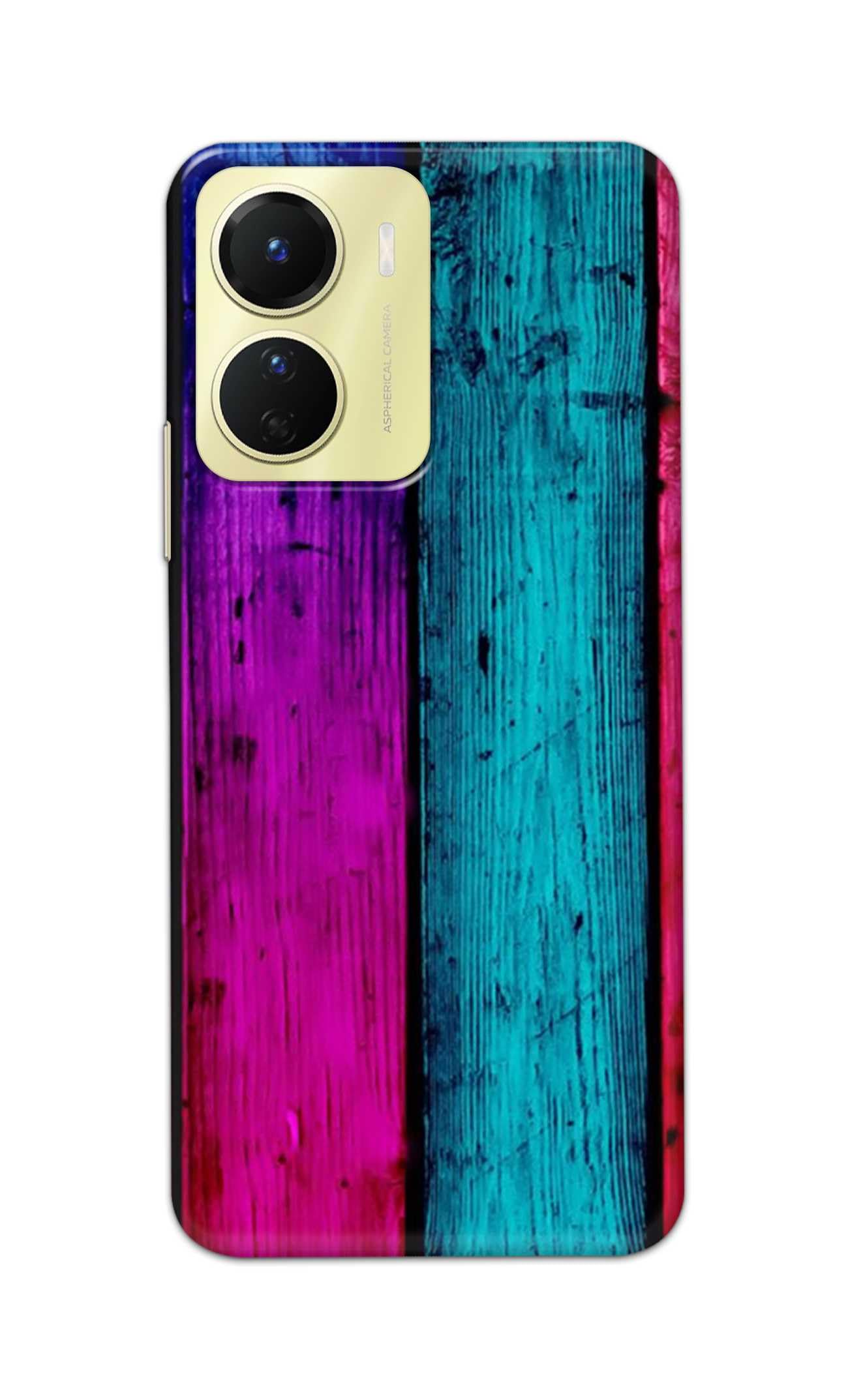 Printed Hard Back Cover for Vivo Y16 Back Cover (Wooden Stripes) -280724(GM)