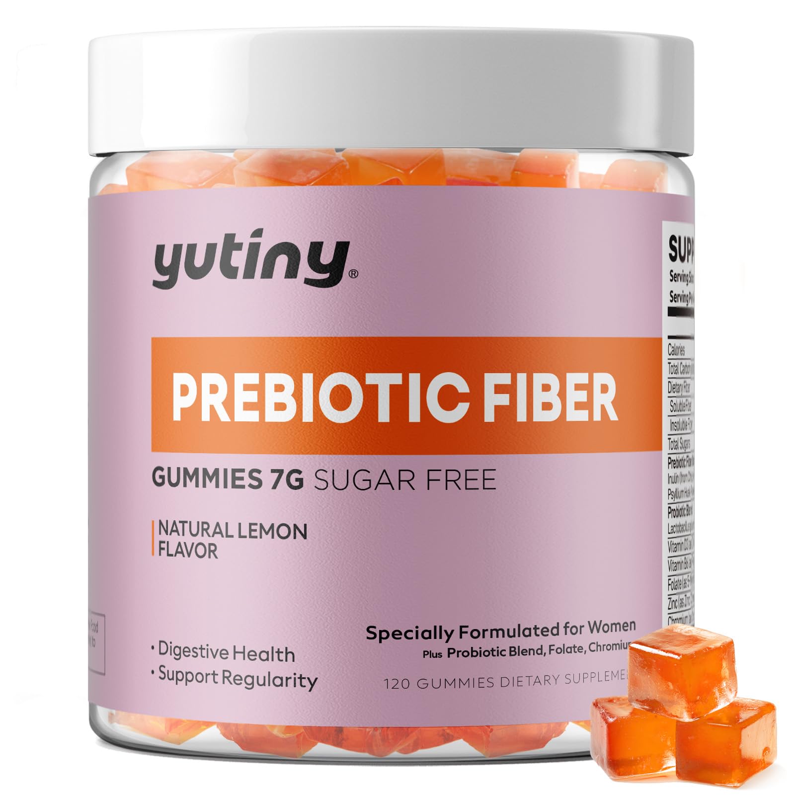 Fiber Gummies for Women, 7g High Prebiotic Fiber, 120 Chews