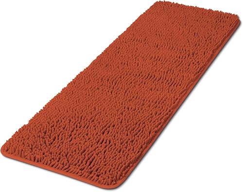 Miniatura 389 de Yeaban Alfombras de baño gris oscuro – Gruesas alfombras de baño de chenilla | Alfombras de baño absorbentes y lavables antideslizantes, alfombras