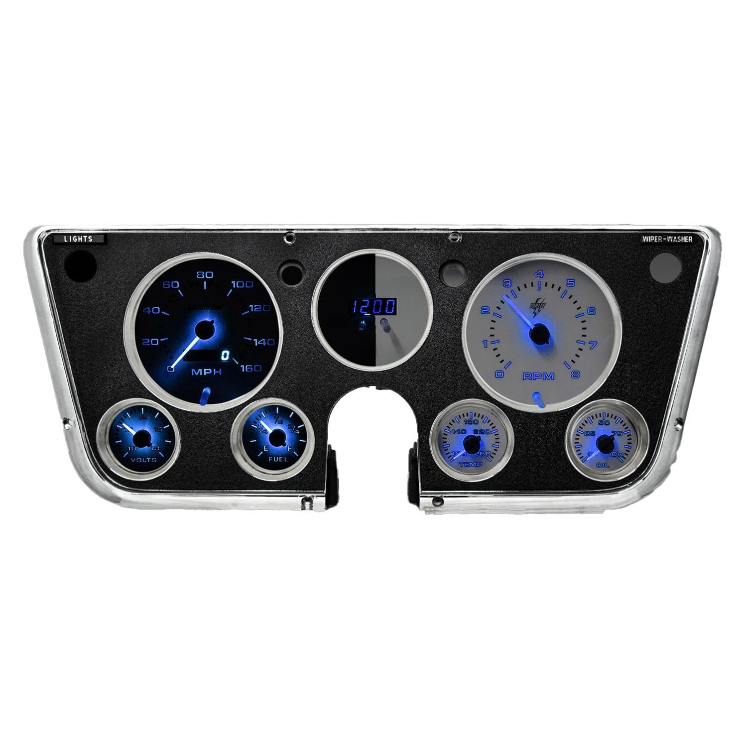 Intellitronix WL6003B - White Lightning Direct Fit Analog Gauge Panel, Blue