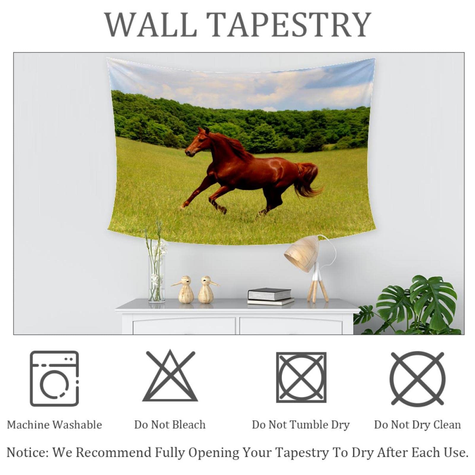 Amazon.co.jp: 寝室用壁掛けタペストリー、馬、タペストリー壁掛け