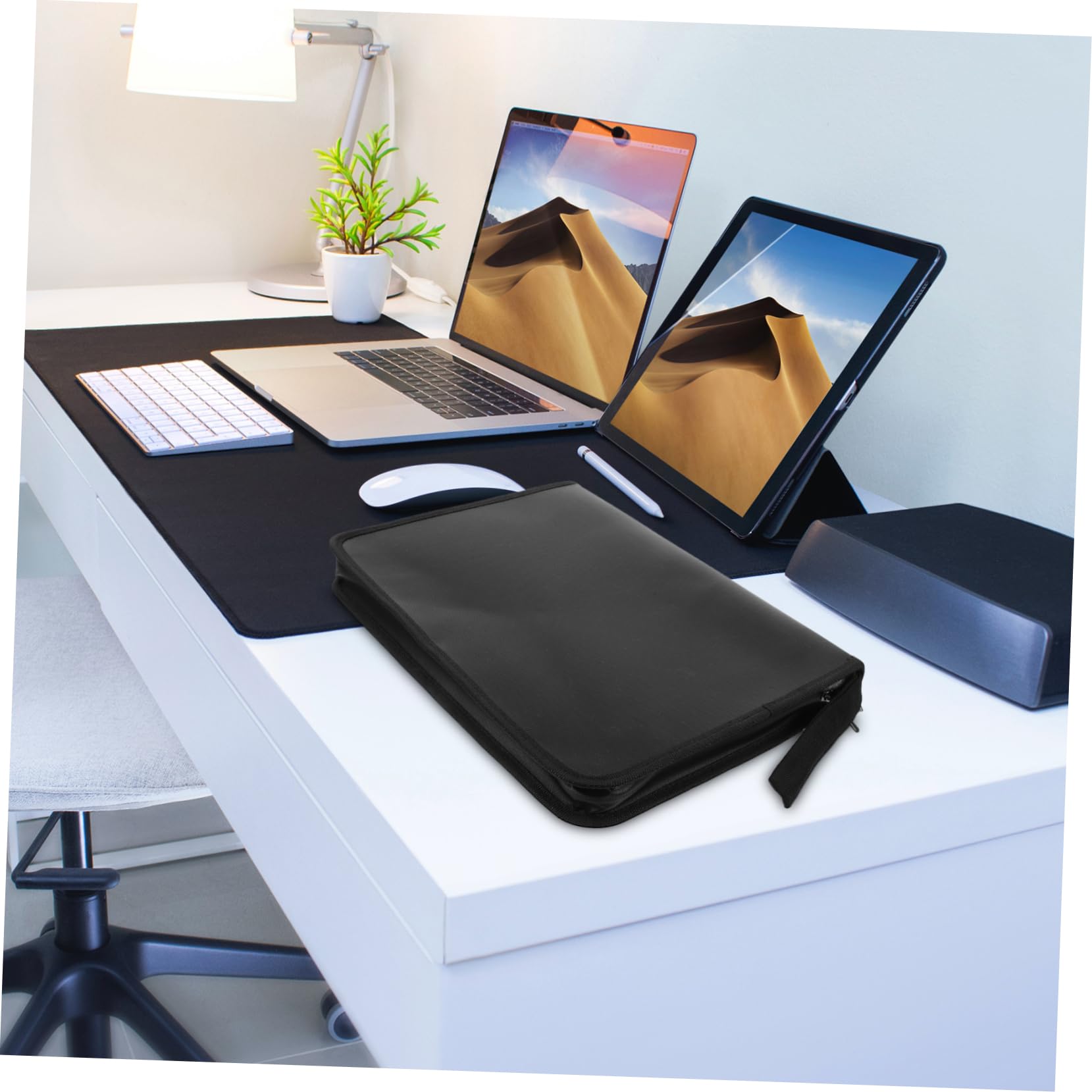 Cartella Portadocumenti a Fisarmonica 12 Tasche in Pp Nero | Formato A4, Capienza Ampia, Chiusura con Zip, Etichette Colorate per Ricevute e Bollette