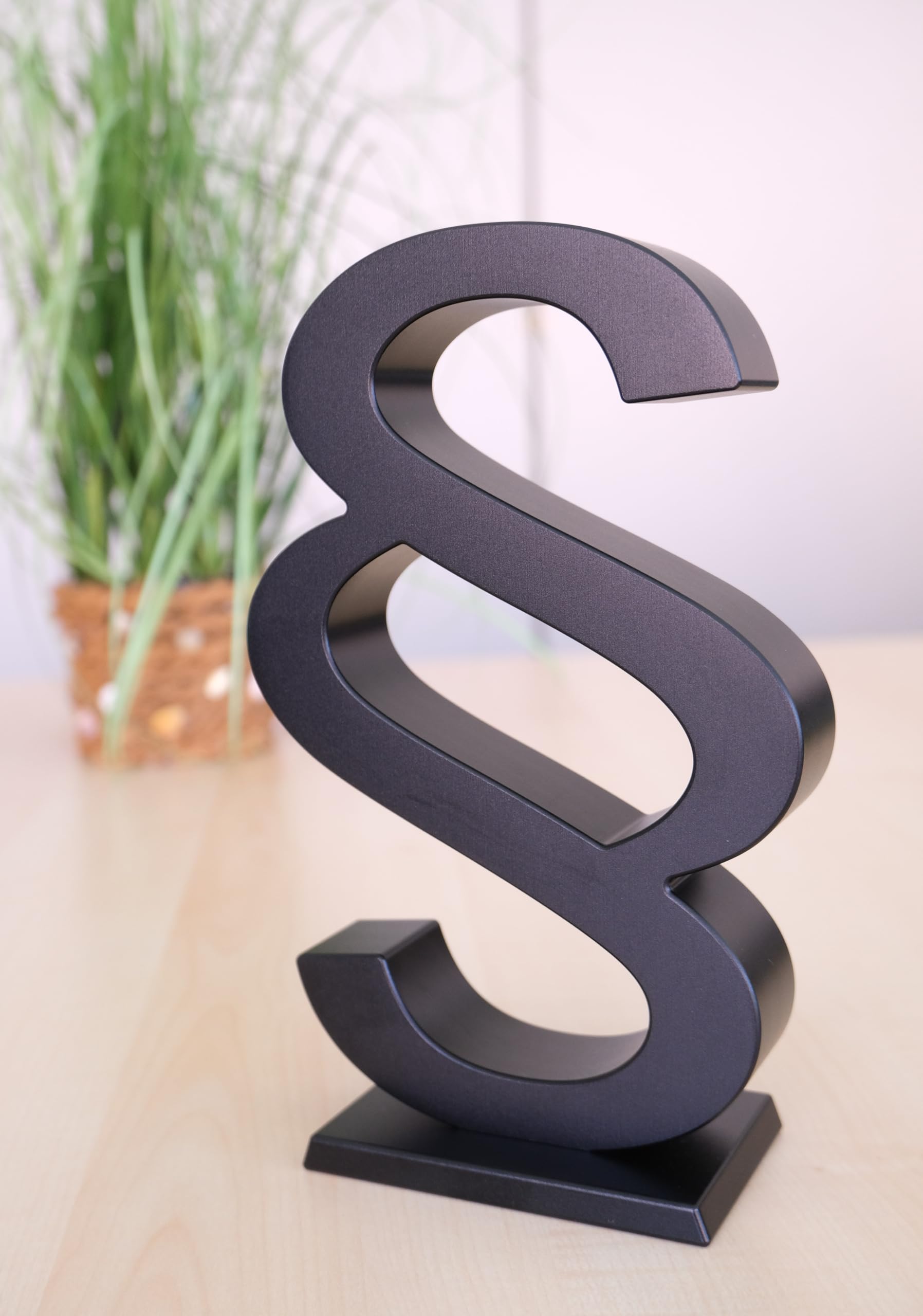 Paragraph, Paragraphenzeichen, 20,5 cm Höhe, Aluminium massiv, tolles Geschenk für Kanzleien, Juristen, Anwälte, Steuerberater