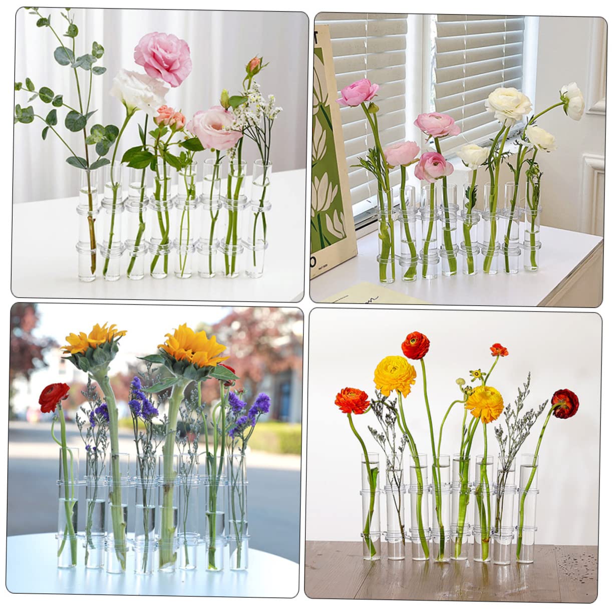ULTECHNOVO Tubes De Propagation Verre Transparent Jardinière Suspendue pour Petites Plantes Vase à Essai pour Bureau Intérieur