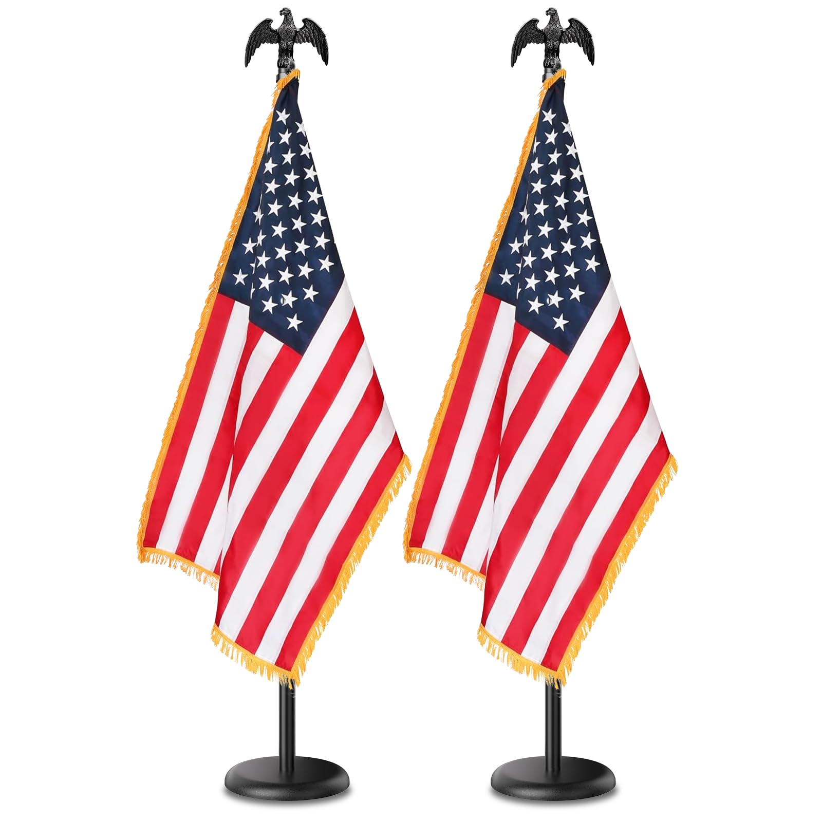 Photo 1 of Indoor Flag Pole and Stand,8FT Flagpole Kit with Base Eagle Topper 3x5 FT American Flag,Heavy Duty Indoor Flag Pole for City Hall/Businesses/Office/Auditorium/School/Home
