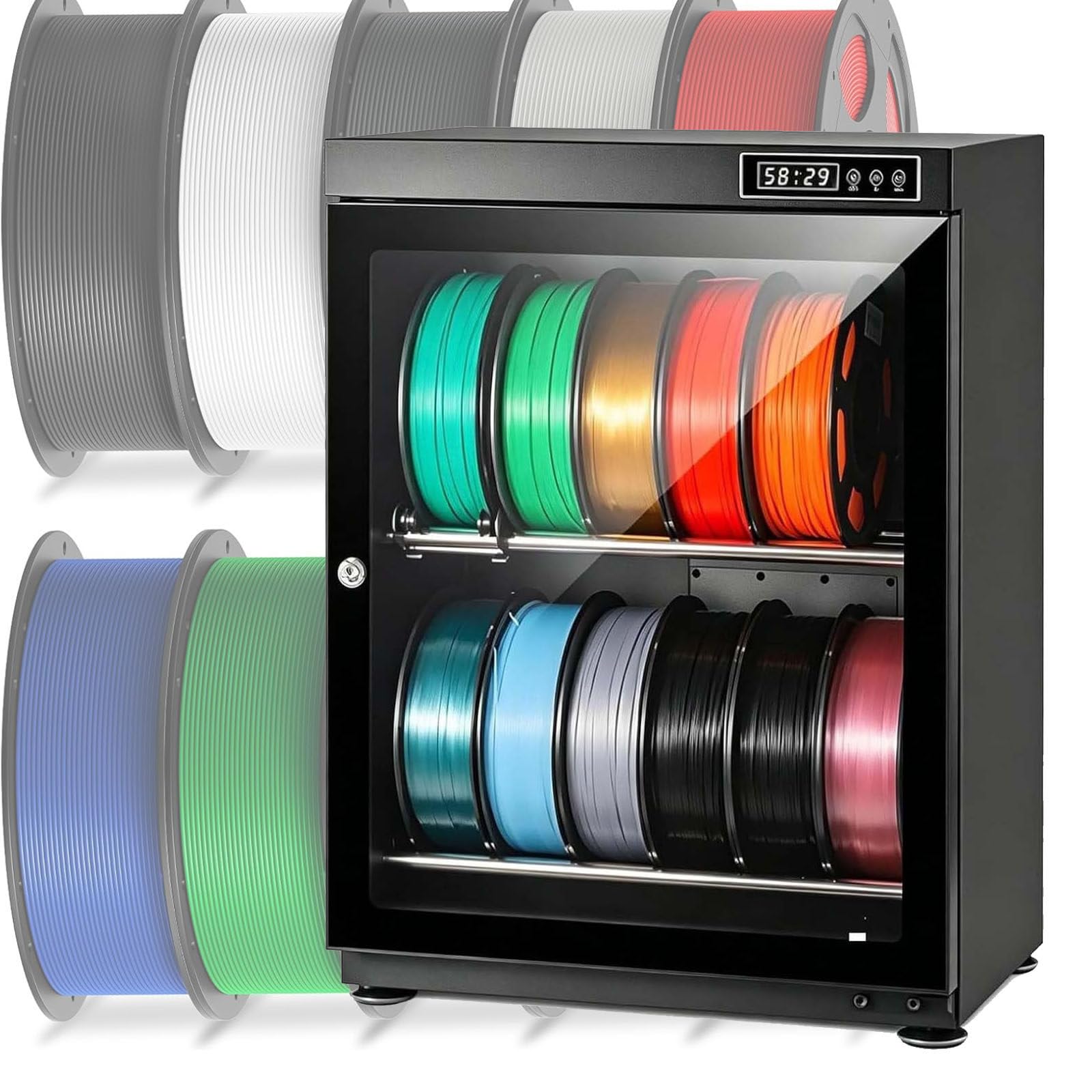 WEIMILOR Sealed 3D Printer Filament Dry Cabinet with Rack 70L