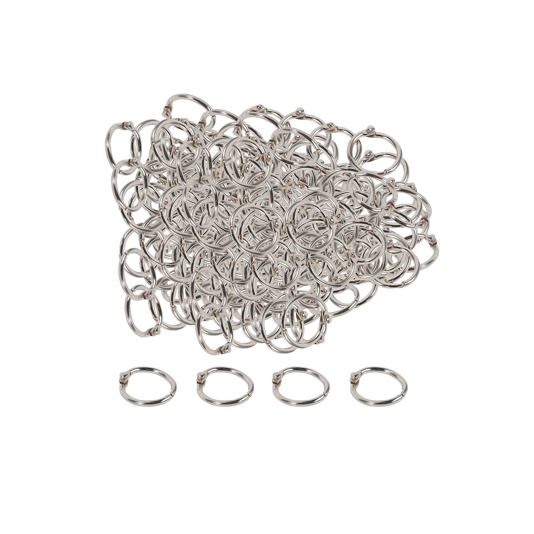 CTRLZS 100Pcs 19Mm Loose Leaf Binder Rings Key Rings Book Rings Binder Rings for Scrapbook/Album/Craft
