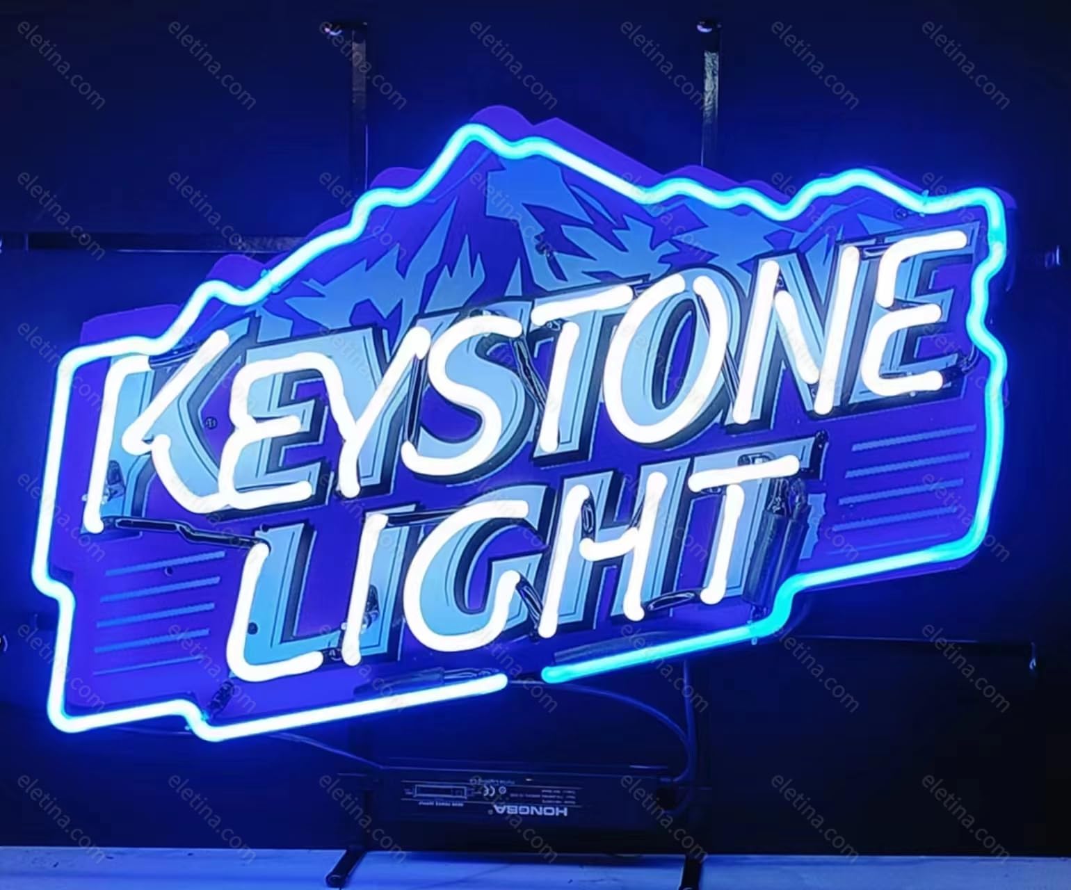 Neon Signs for Wall Decor Beer Bar 20x24inch Keystone Light Mountain Sign Beer Bar Pub Man Cave Business Glass Lamp Light Neon Tubing