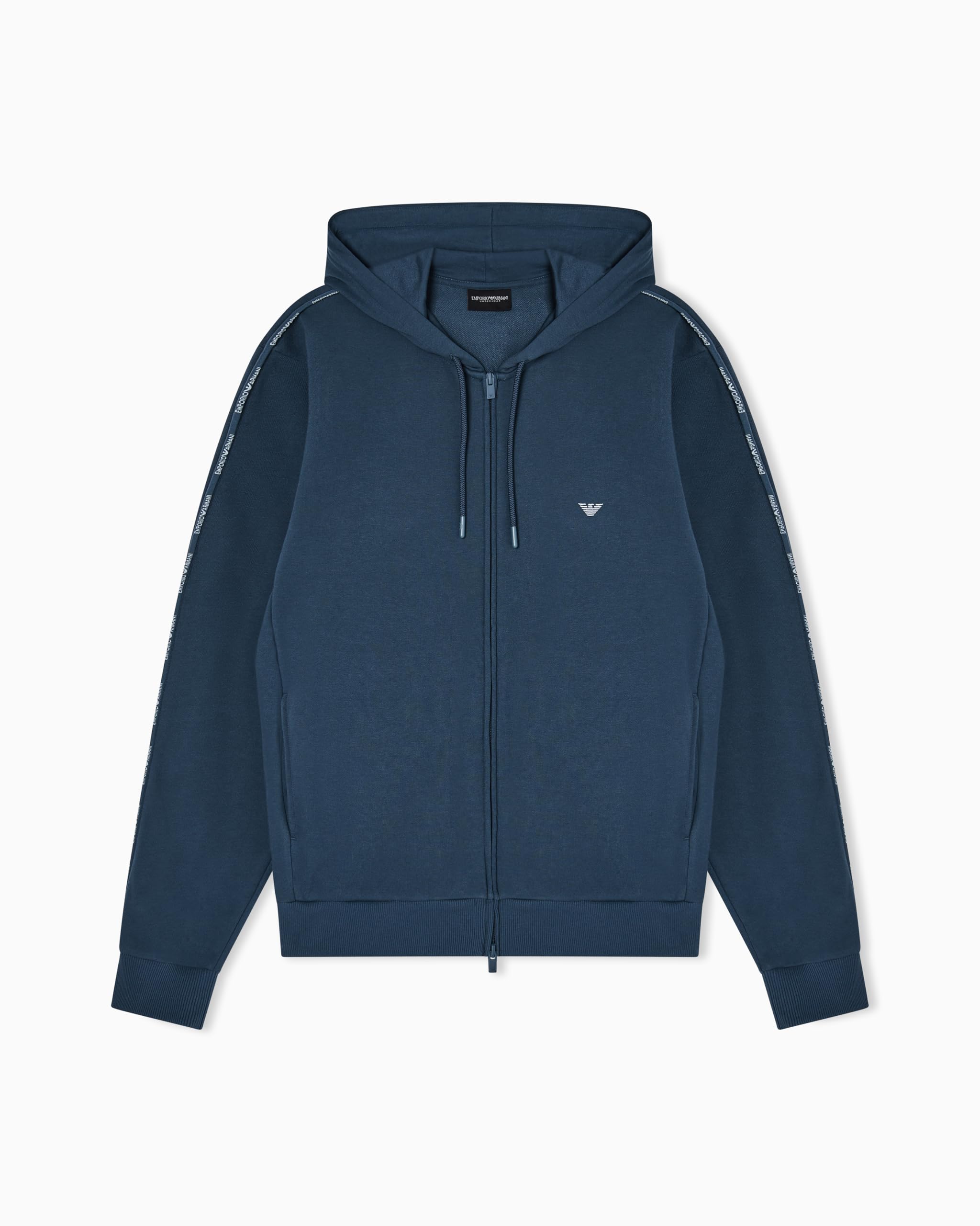 Emporio Armani Men's TERRY HOODED ZIP SWEATSHIRT Blue M