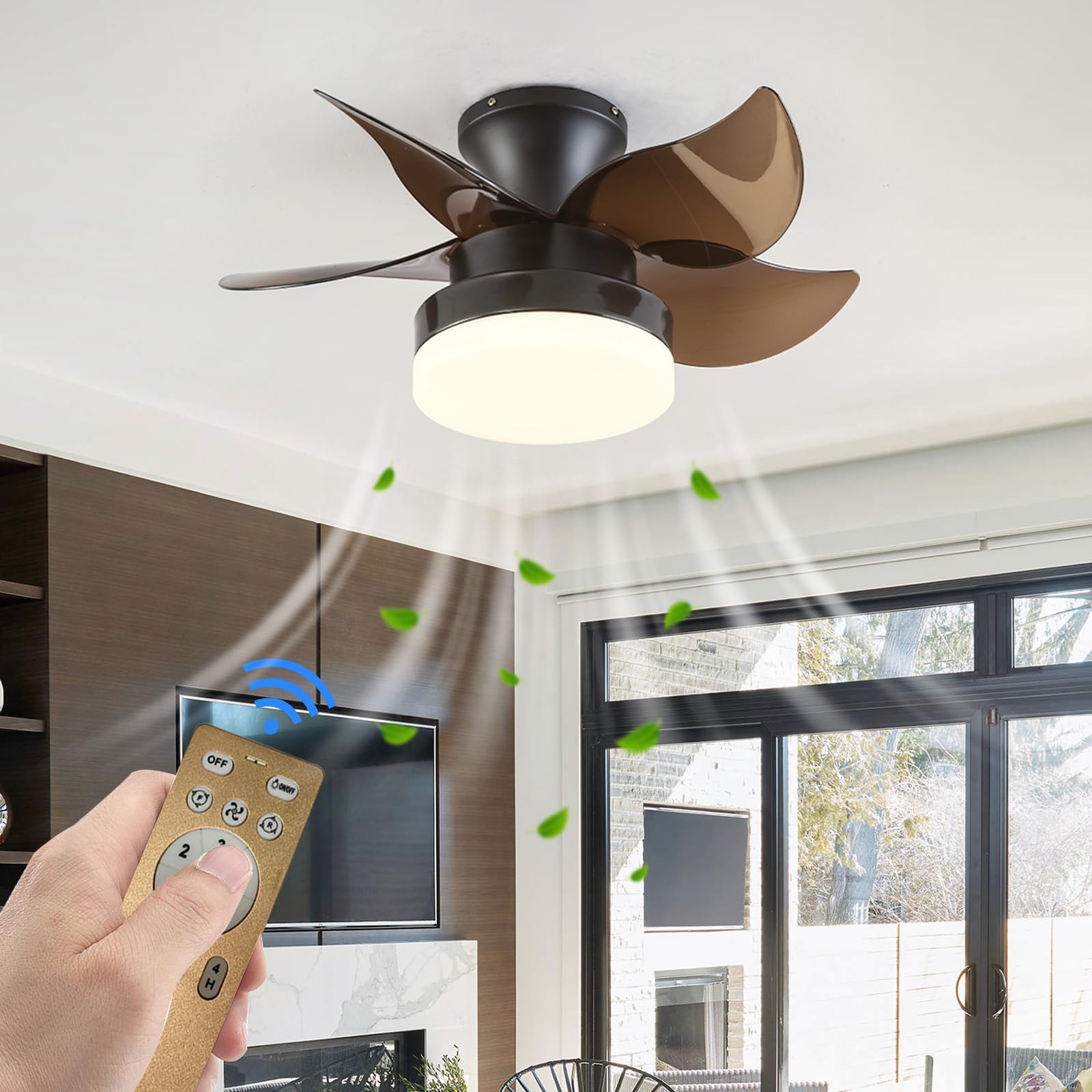Ventilateur de plafond silencieux avec éclairage réversible pour une nuit d'été fraîche