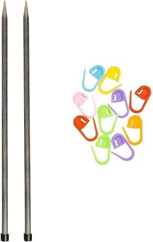 Lykke Agujas de tejer rectas de madera flotante de 10 pulgadas de largo (10.0in) US 10 (0.236in) paquete con marcadores de costura Artsiga Crafts Lykke Agujas de tejer rectas de madera flotante de 10 pulgadas de largo (10.0in) US 10 (0.236in) paquete con marcadores de costura Artsiga Crafts