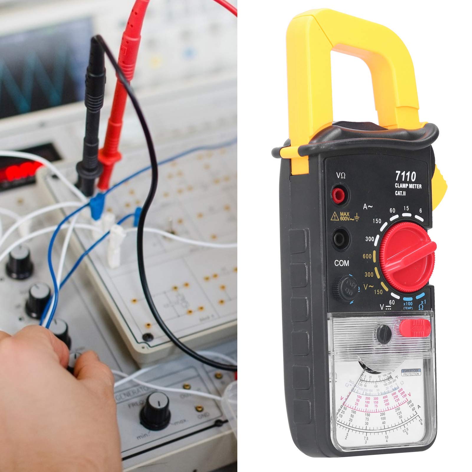 Miernik cęgowy, multimetr cęgowy, dokładny przenośny analogowy miernik prądu dla elektryków 7110, o wysokiej dokładności pomiaru, szerokim zastosowaniu i zapewnieniu jakości