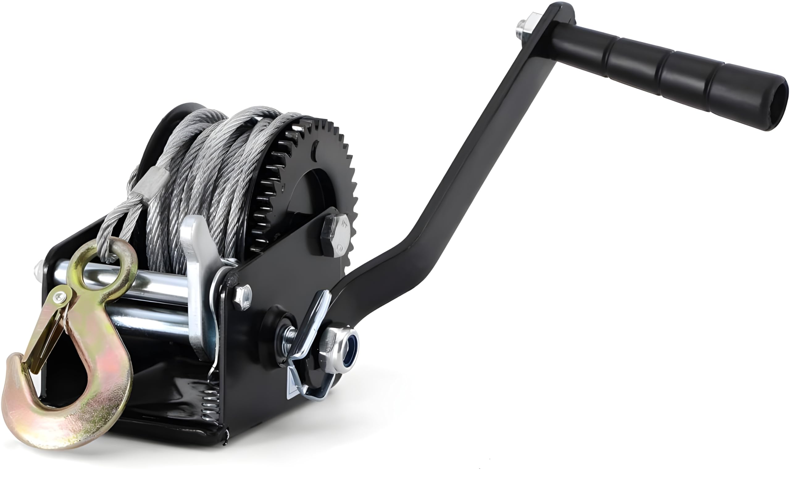 RHKSD 800 lb Hand Winch Steel Cable | Boat Trailer Winch with Hook Towing Hand Crank Winch for Towing Car | Multicolor