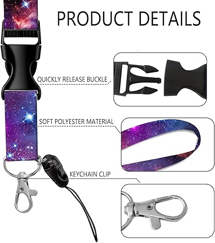 Miniatura 9 de Soporte para tarjetas de identificación con cordón, portatarjetas de identificación a la moda con cordones retráctiles, clip de metal de fibra