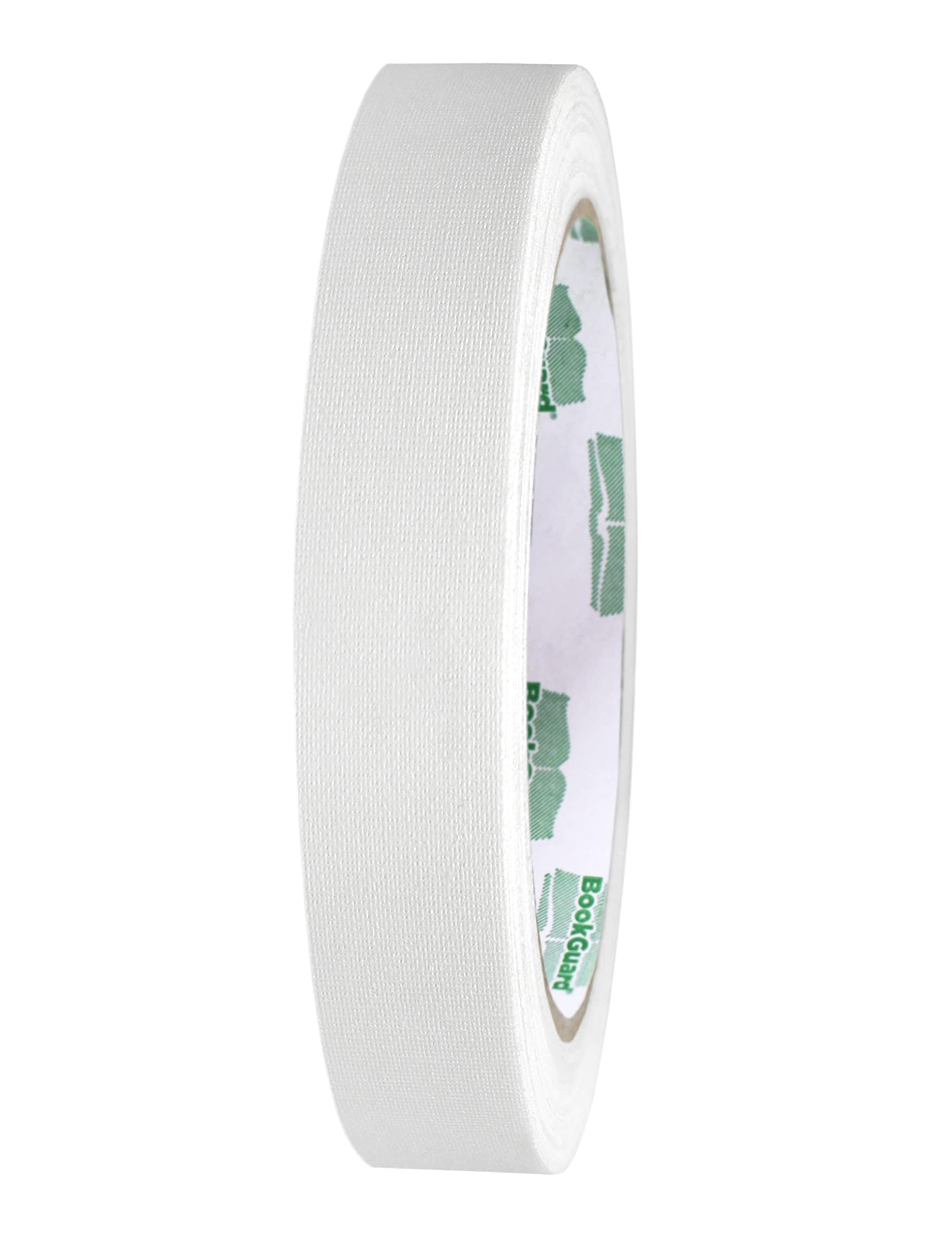Cinta para encuadernar libros BookGuard blanca de tela premium de 3/4 pulgadas en rollo de 15 yardas