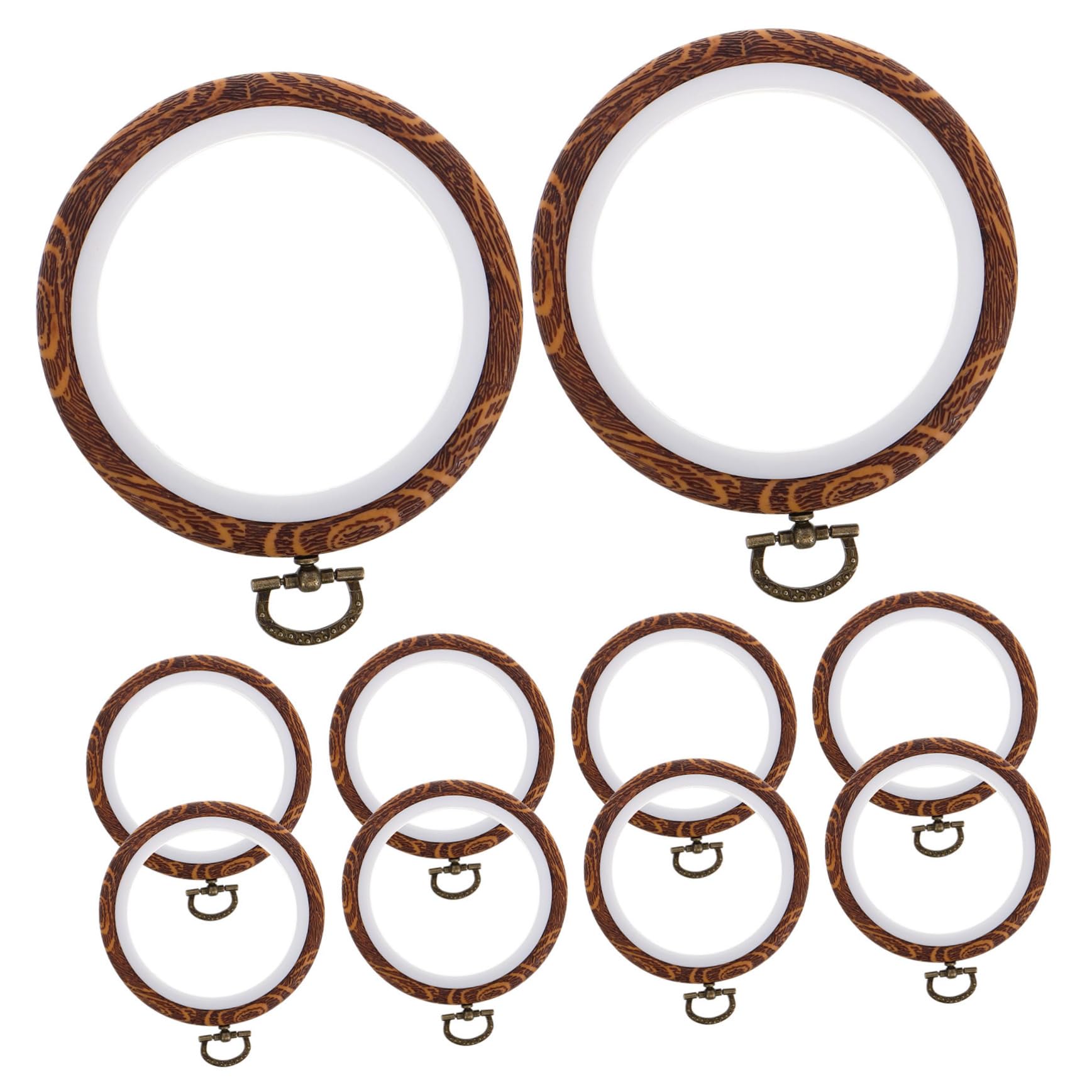 Holibanna Bastidor de Bordado Ovalado para Bordado, 10 Piezas | Pp Plástico y Metal, Diseño Portátil, Efecto Tridimensional, para Manualidades y Decoración del Hogar