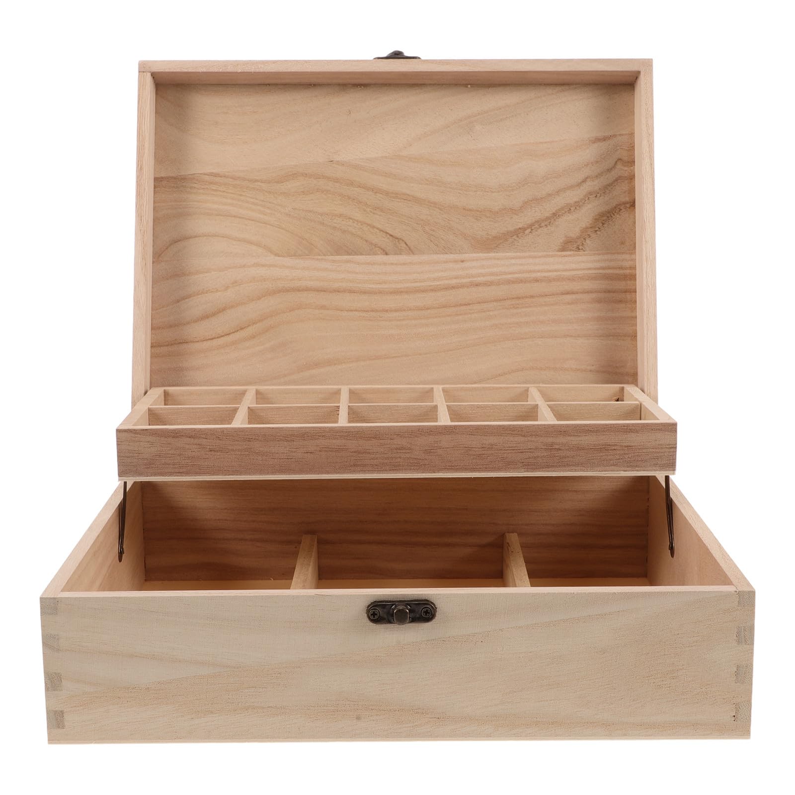 Boîte à bijoux en bois beige : coffret de rangement élégant et minimaliste