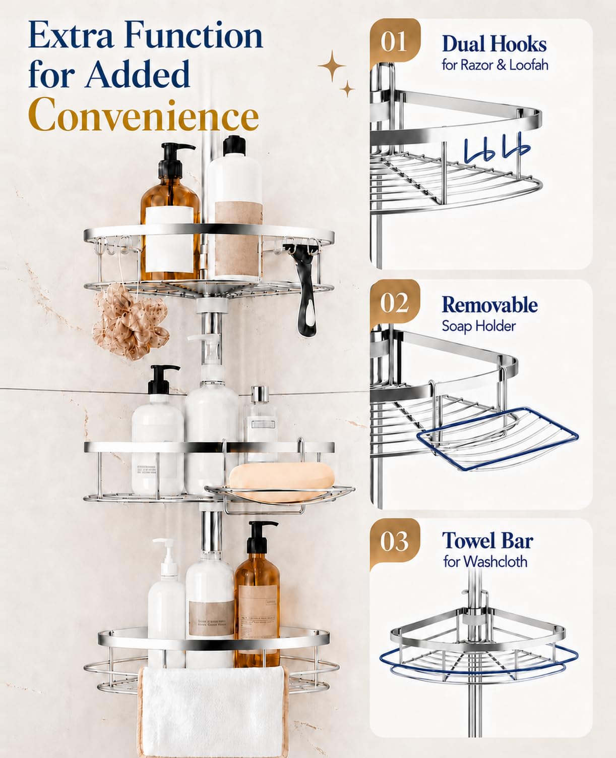 Rustproof Shower Caddy - Organize Your Bathroom! -7
